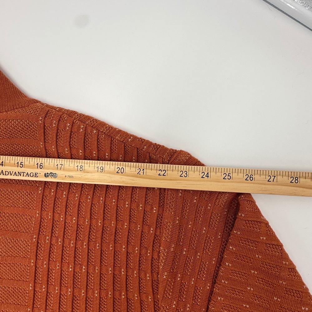 Michael Irvin Mens Orange Knit Cardigan Sweater Toggle Closure Zipper XXL Zip - Picture 11 of 14